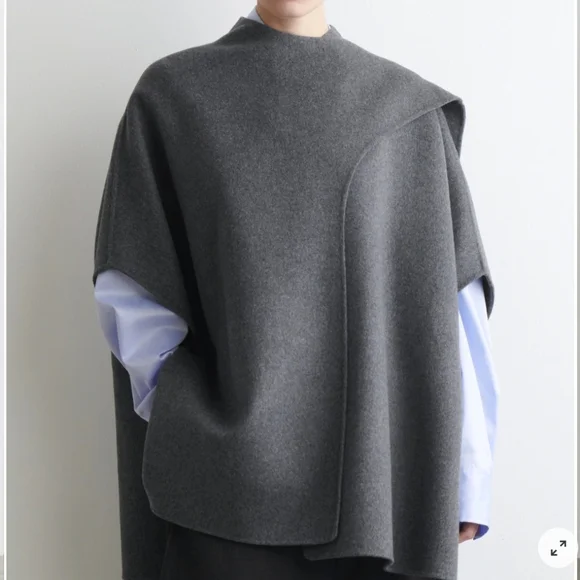 COS Gray Wool Poncho - Picture 2 of 7